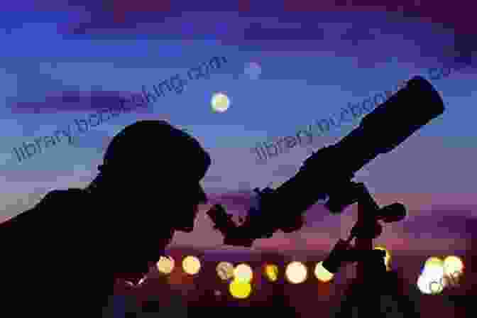 A Female Astronomer Gazing Up At The Night Sky Through A Telescope Stars And Light