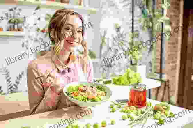 A Woman Smiling And Holding A Healthy Meal, Surrounded By Supportive People A GUIDE ON DIETING AND WEIGHT LOSS SECRETS: Tips For Stress Free Weight Loss