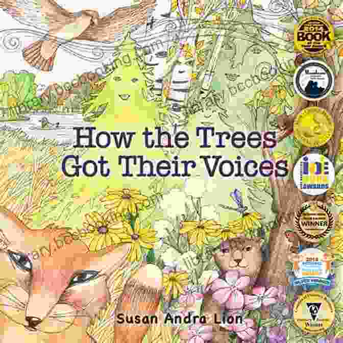 Book Cover Of 'How The Trees Got Their Voices,' Featuring A Mystical Forest Scene With Talking Trees How The Trees Got Their Voices