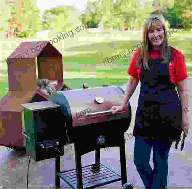 Melissa Cookston Grills An Assortment Of Meats On A Large Outdoor Grill, Surrounded By Smoking Grills And Team Members Smokin Hot In The South: New Grilling Recipes From The Winningest Woman In Barbecue (Melissa Cookston 2)