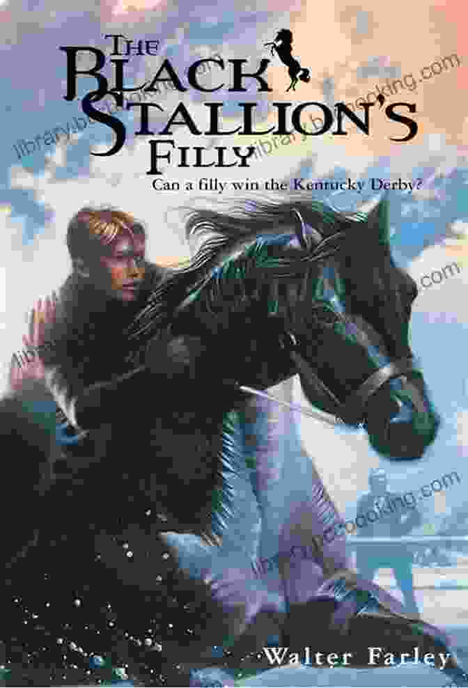 The Black Stallion Filly Book Cover, Featuring A Young Girl Riding A Black Horse On A Beach At Sunset The Black Stallion S Filly Walter Farley