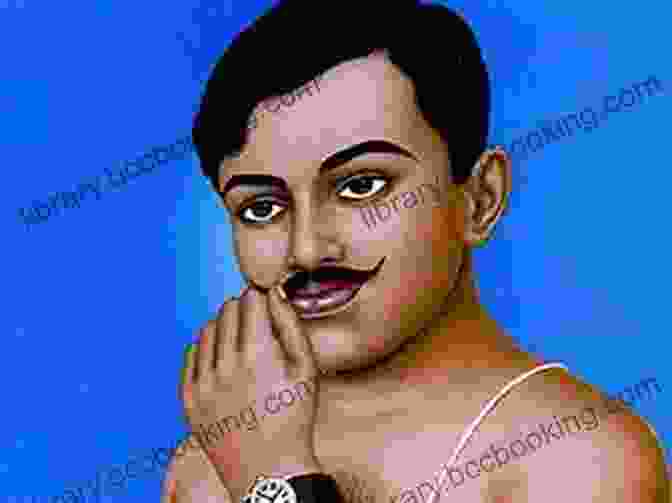 Vintage Portrait Of Chandrashekhar Azad, A Young Indian Revolutionary With A Determined Expression And A Pistol In Hand The Life And Times Of Chandrashekhar Azad